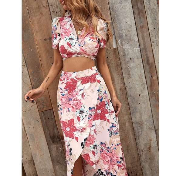 2-Piece Boho Crop Top+Skirt Set - Picture 4 of 6